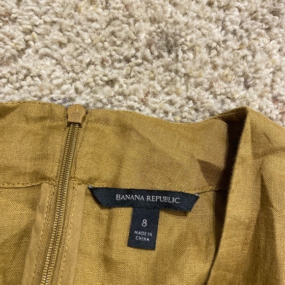 Banana Republic Women’s Linen Balloon Sleeve Button Down Mini Dress Green Size 8 - Picture 6 of 11